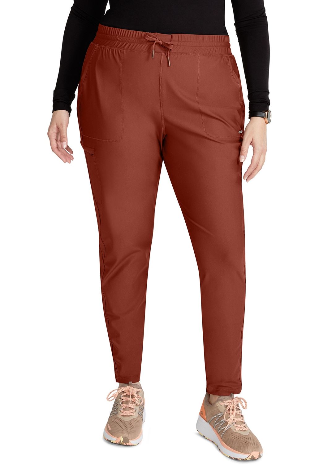 Cherokee Form Women's Mid Rise Tapered Leg Drawstring Pant in MASALA, Colour: Masala, Size: X Small