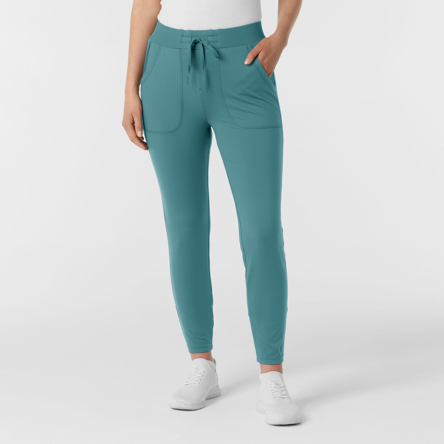 Wink RENEW Knit Women's Track Scrub Pant, Colour: Vintage Teal, Size: X Small