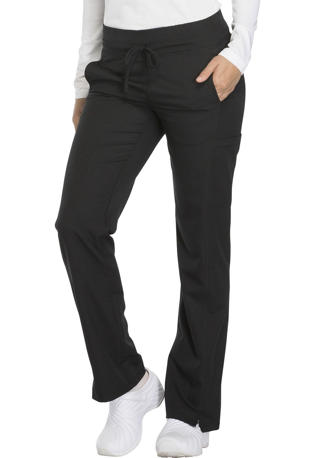 Dickies Dynamix Women's Mid Rise Straight Leg Drawstring Pant, Colour: Black, Size: 3X Large