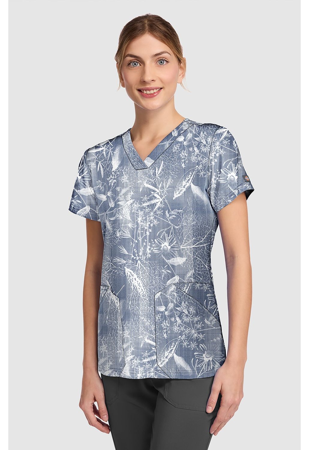 Dickie Prints V-Neck Print Top in DAPPLED PLAID, Colour: Dappled Plaid, Size: X Small
