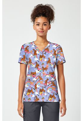Toonieforms Women's Print V-Neck Top in I Found A Clue