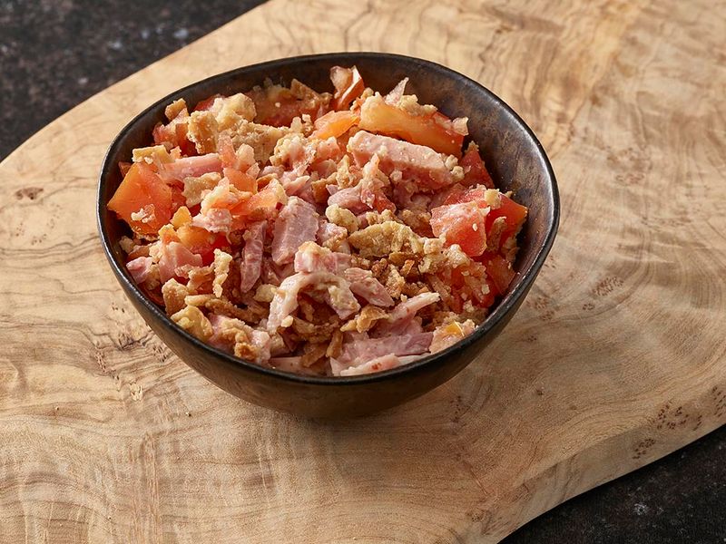 Gebakken beenham salade