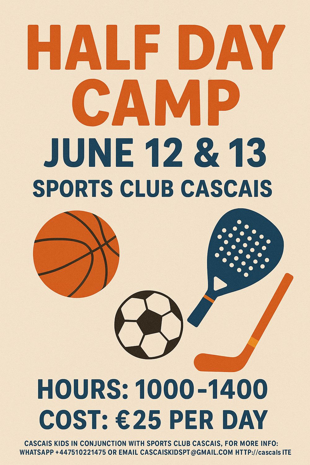 Half Day Sports Camp June 12 &amp; 13 for 5-14 year olds