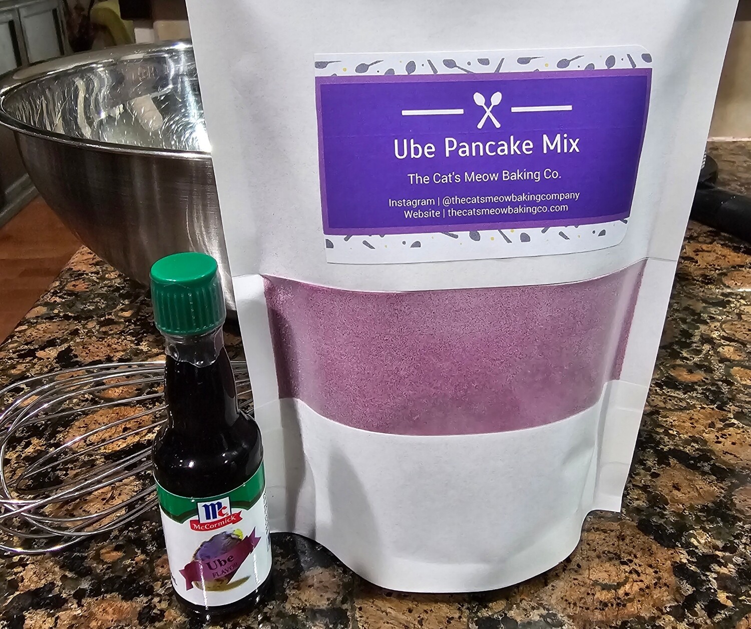Ube Pancake Mix and McCormick Ube Extract