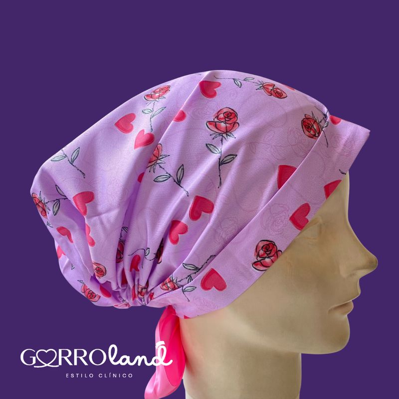 CORAZONES Y ROSA FONDO ROSA