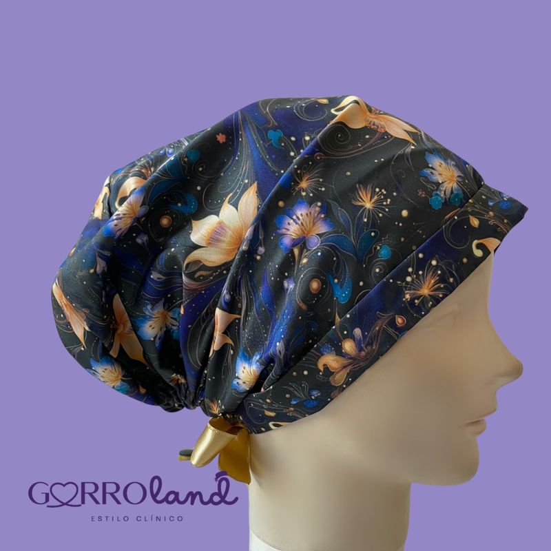 FLORES DORADAS CON AZUL