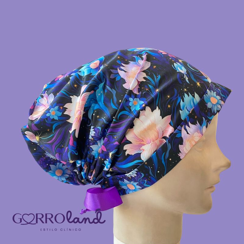 FLORES ROSAS FONDO AZUL