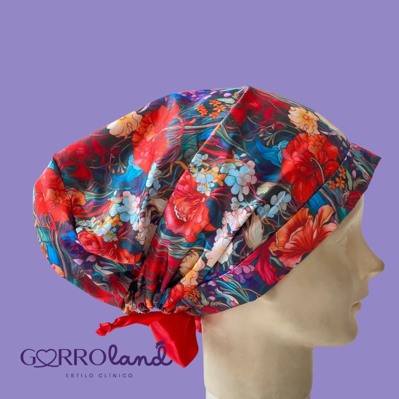 FLORES ROJAS FONDO AZUL