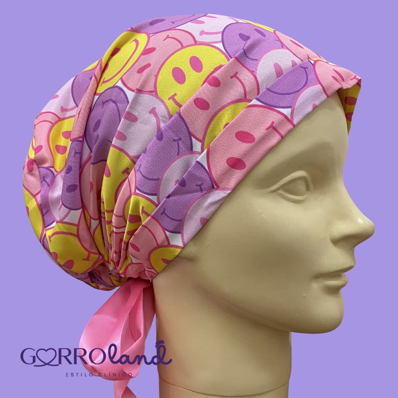 CARAS FELICES AMARILLA, MORADA Y ROSA