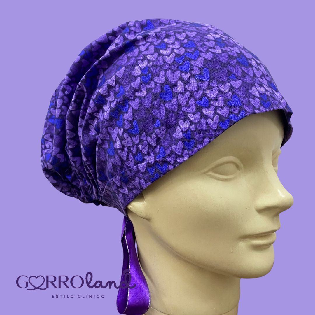 CORAZONES MORADOS Y AZUL CON BRILLOS