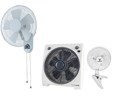 Clip, Box and Wall Fans