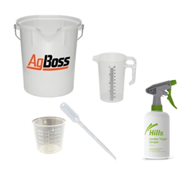 Buckets, Jugs, Measuring Cups, Spray Bottles, Syringes and Pipettes