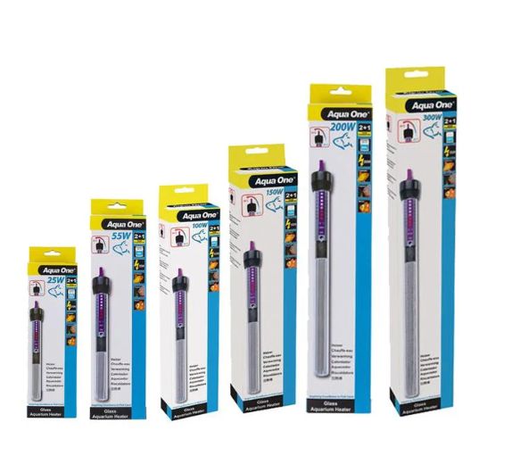 Aqua One Glass Tank Water Heater, Watts: 100w