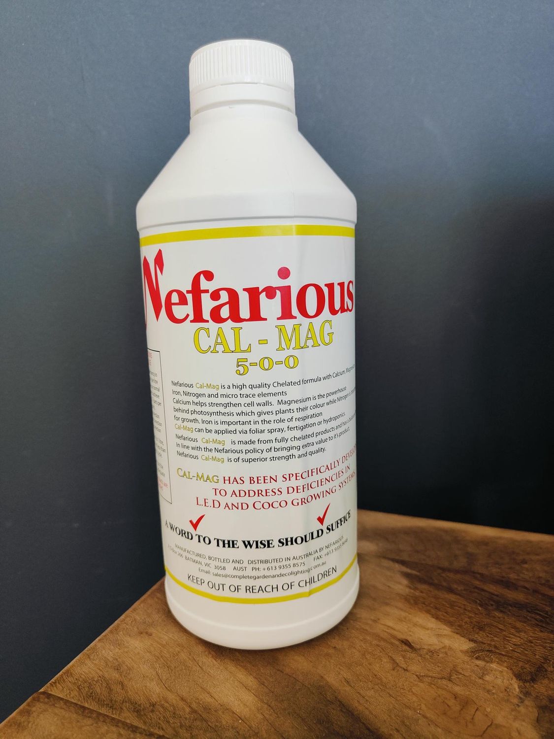 Nefarious Cal Mag, Size and Volume: Nefarious Cal Mag 1L
