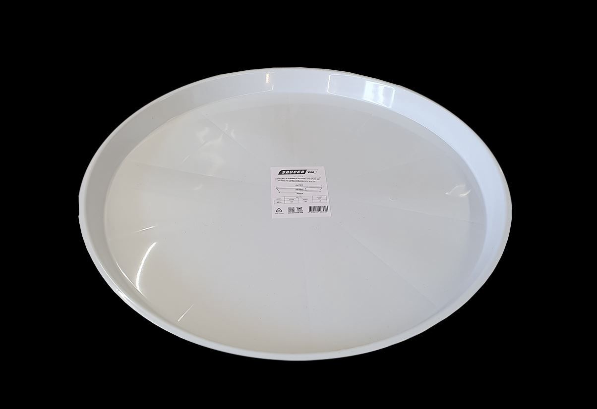 Round Saucers / Drip Trays, Size: 630mm Round Saucer White