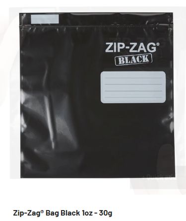 Zip Zag Black Bags, Item: Black 28g 25pk
