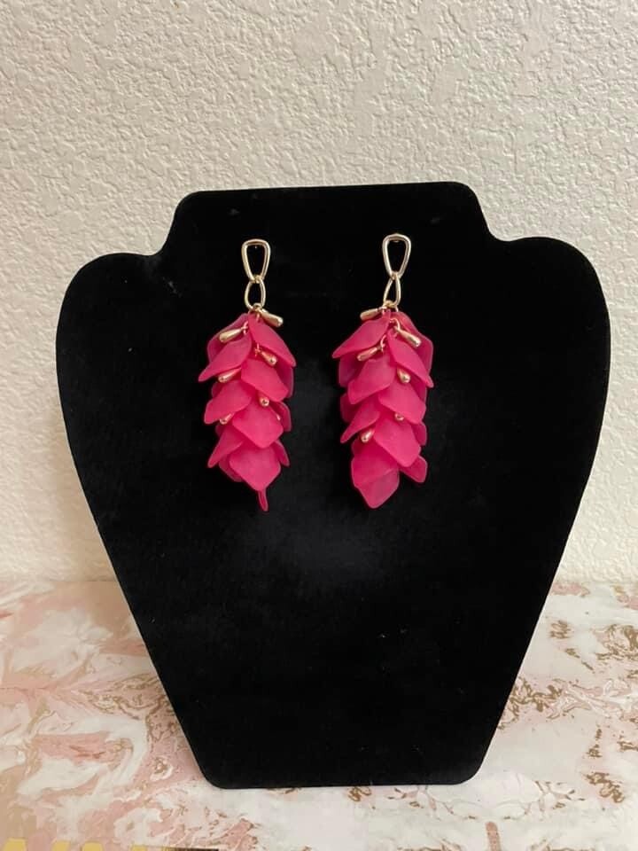 Fuschia Petal Earrings