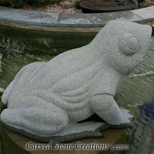 Large Spitting Frog, Mermaid Green Granite
