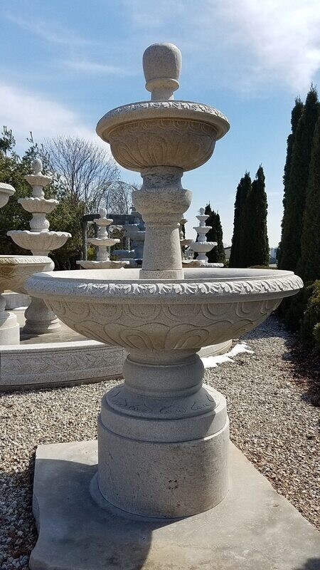 Traviata 2-Tier Fountain, D60" x H96", Cabo Sands Granite
