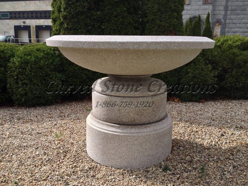 Wide Urn Fountain, D60" x H44", Wild Rose Granite
