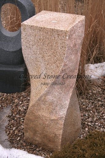 Twist Fountain, H36″, Giallo Fantasia Y Granite
