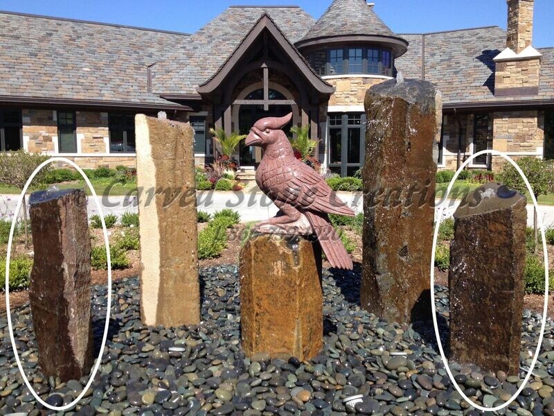 Large Bubbling Basalt Column Fountain, H48" 18-24"
