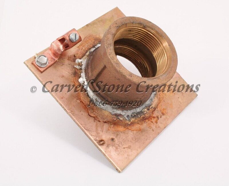 Brass Pool Drain Flange w/ Ground Post
