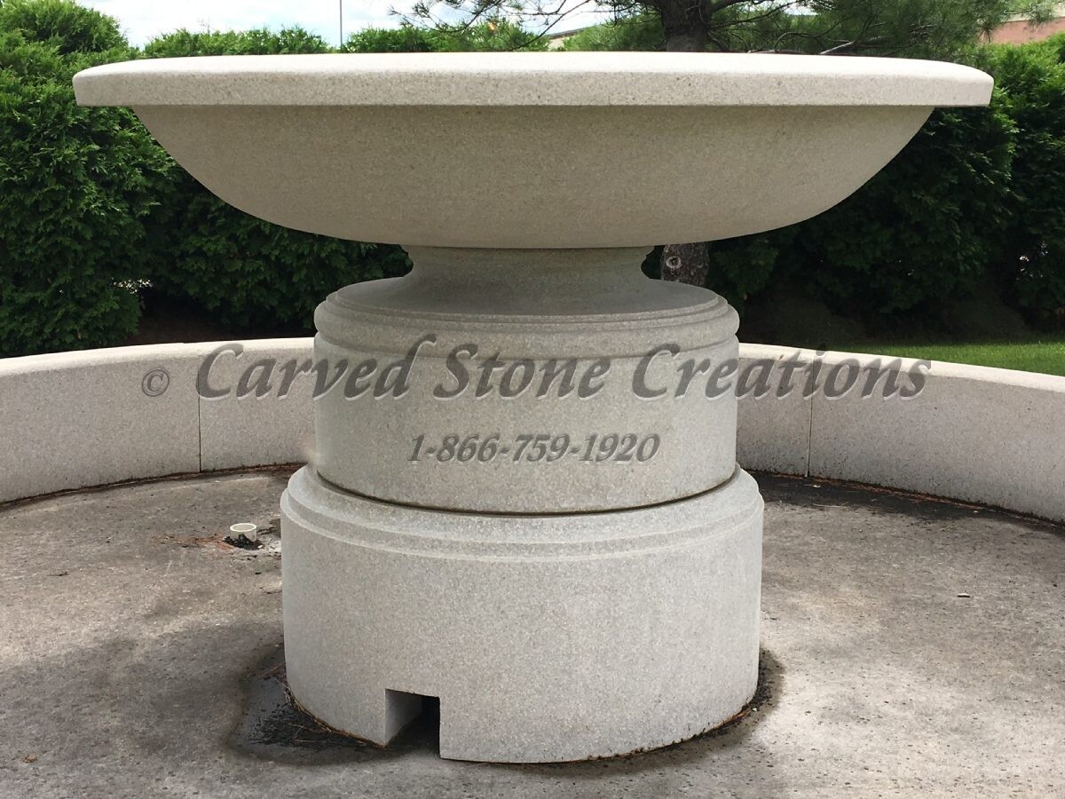 Wide Urn Fountain, D60″ x H44″, Golden Cypress Granite