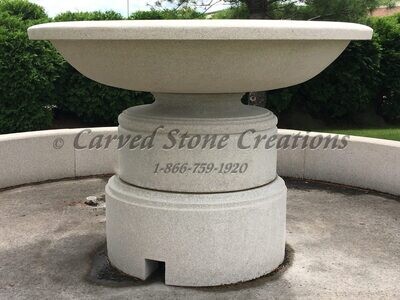 Wide Urn Fountain, D60″ x H44″, Golden Cypress Granite