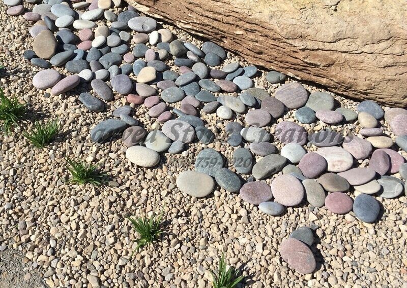 4-6in Flat Tumbled Pebbles, Natural Mixed 44LB

