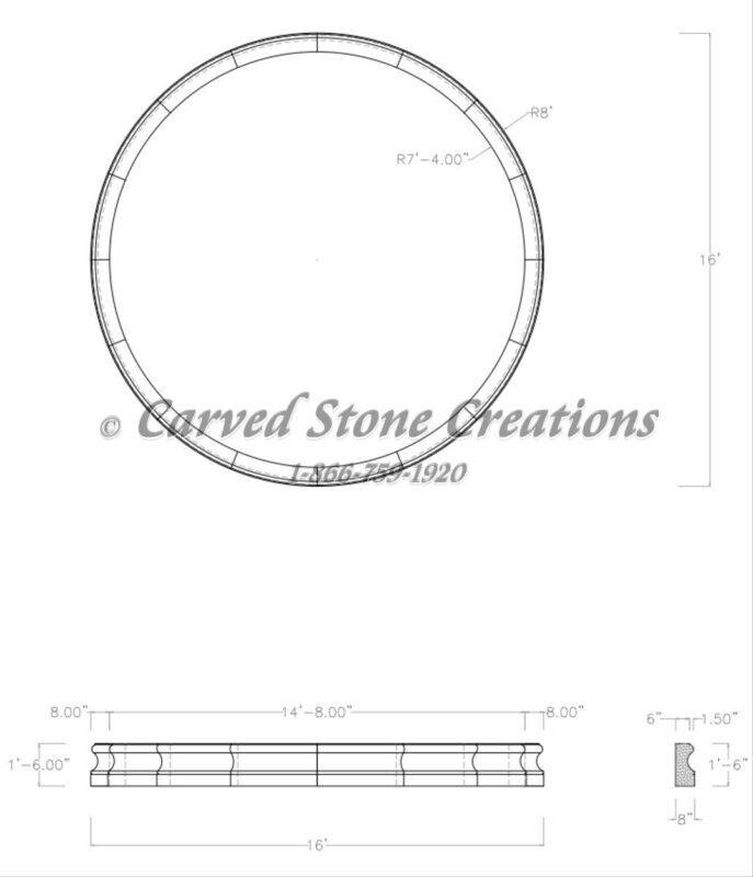 16' X H18; Stepped Contour Surround Bianco Catalina blueprint
