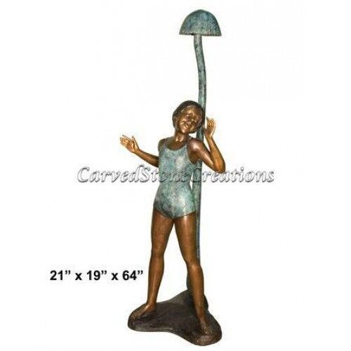 Bronze Girl with Mushroom Fountain 21x19xH64"
