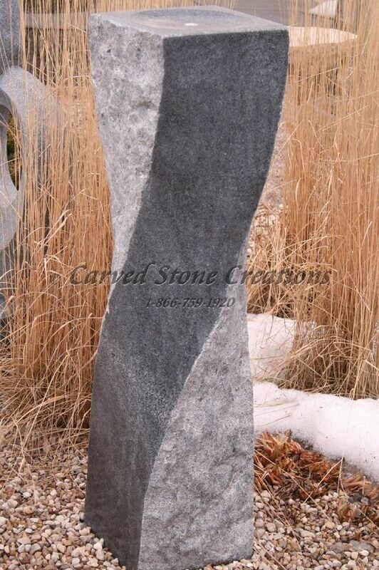 Twist Fountain, H48", Charcoal Grey Granite
