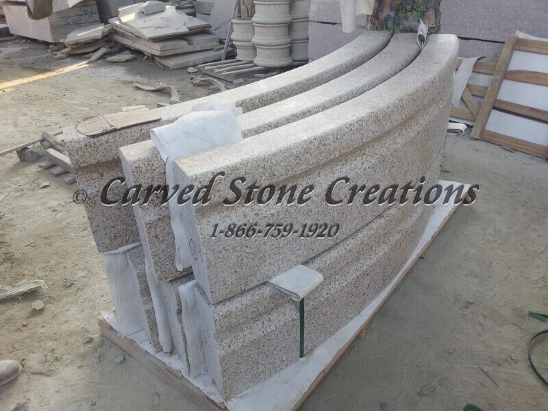 14′ Round Cypress Fountain Pool Surround, Giallo Fantasia Y Granite
