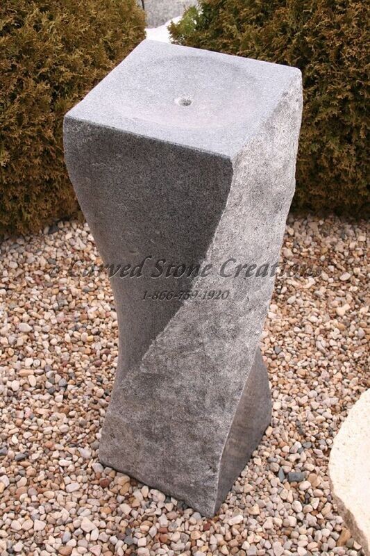 Twist Fountain, H36″, Charcoal Grey Granite
