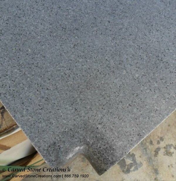 13 x 13 x 2 Charcoal Gray Granite Pool Coping, Corner
