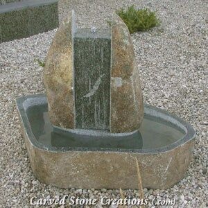 Cut Boulder Waterfall Fountain With Basin
