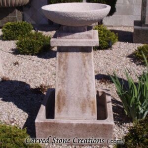 Prairie Fountain, D28" x H48", Giallo Fantasia D Granite
