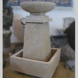 Granite Prairie Style Fountain, D28" x H48", Giallo Fantasia Y
