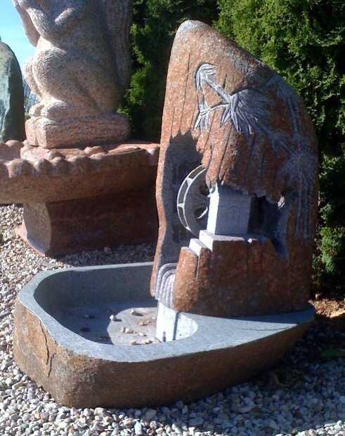 3FT Natural Boulder Water Wheel Fountain