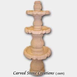 3-Tier Narrow Honed Sandstone Fountain