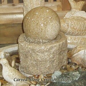 Block Base Sphere Granite Fountain