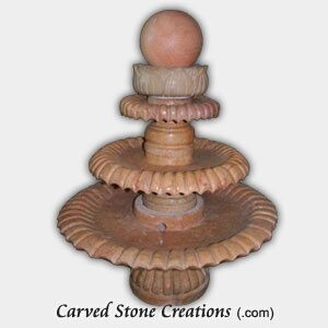 3-Tier Golden Beige Marble Sphere Fountain
