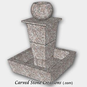 Tolken Fountain, H50" x D36", Wild Rose Granite
