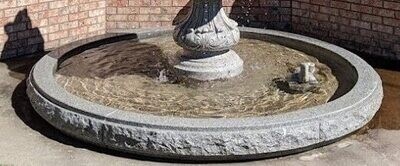 8' Low RockFace Fountain Pool Surround, bianco catalina