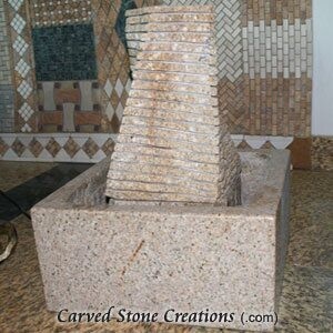 Pyramidal Twist Desktop Fountain, H18.5" x D15", Giallo Fantasia
