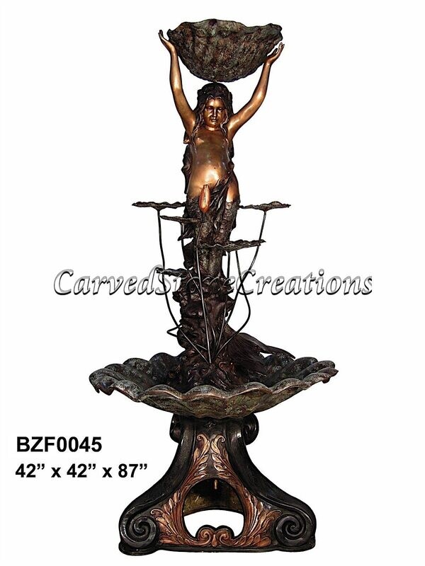 Mermaid with Shell Basin Fountain
