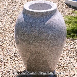 Polished Bubbling Urn Granite Fountain, H30", Wild Rose
