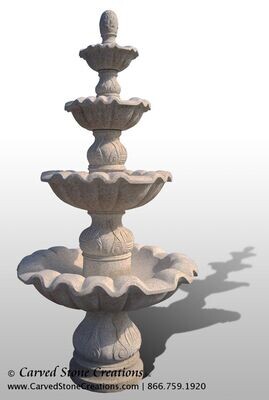 4-Tier Fountain, D54&#8243; x H108&#8243;, Giallo Fantasia R Granite