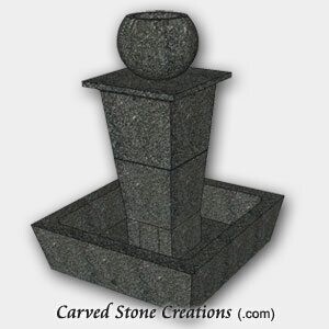 Tolken Fountain, H50" x D36", Charcoal Grey Granite
